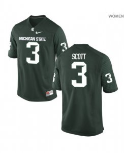 Women's LJ Scott Michigan State Spartans #3 Nike NCAA Green Authentic College Stitched Football Jersey PO50U23VA